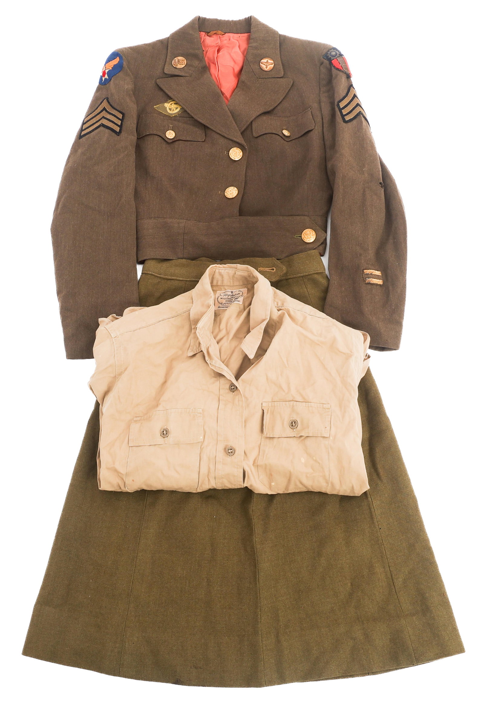 WWII US AAF NAMED WOMAN'S CBI UNIFORM (1 of 14)