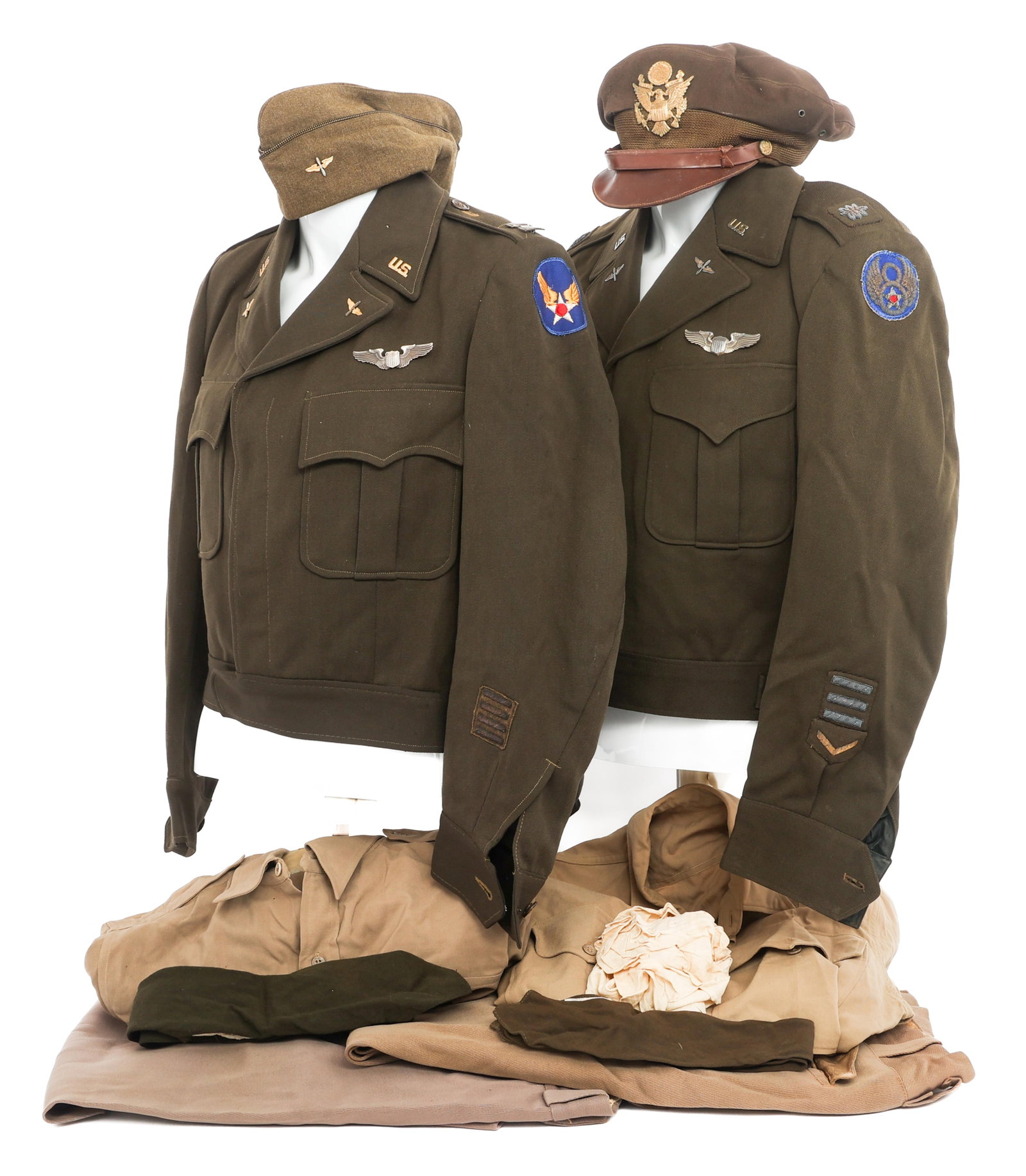 WWII US 5th & 8th AIR FORCE PILOT OFFICER UNIFORMS (1 of 20)