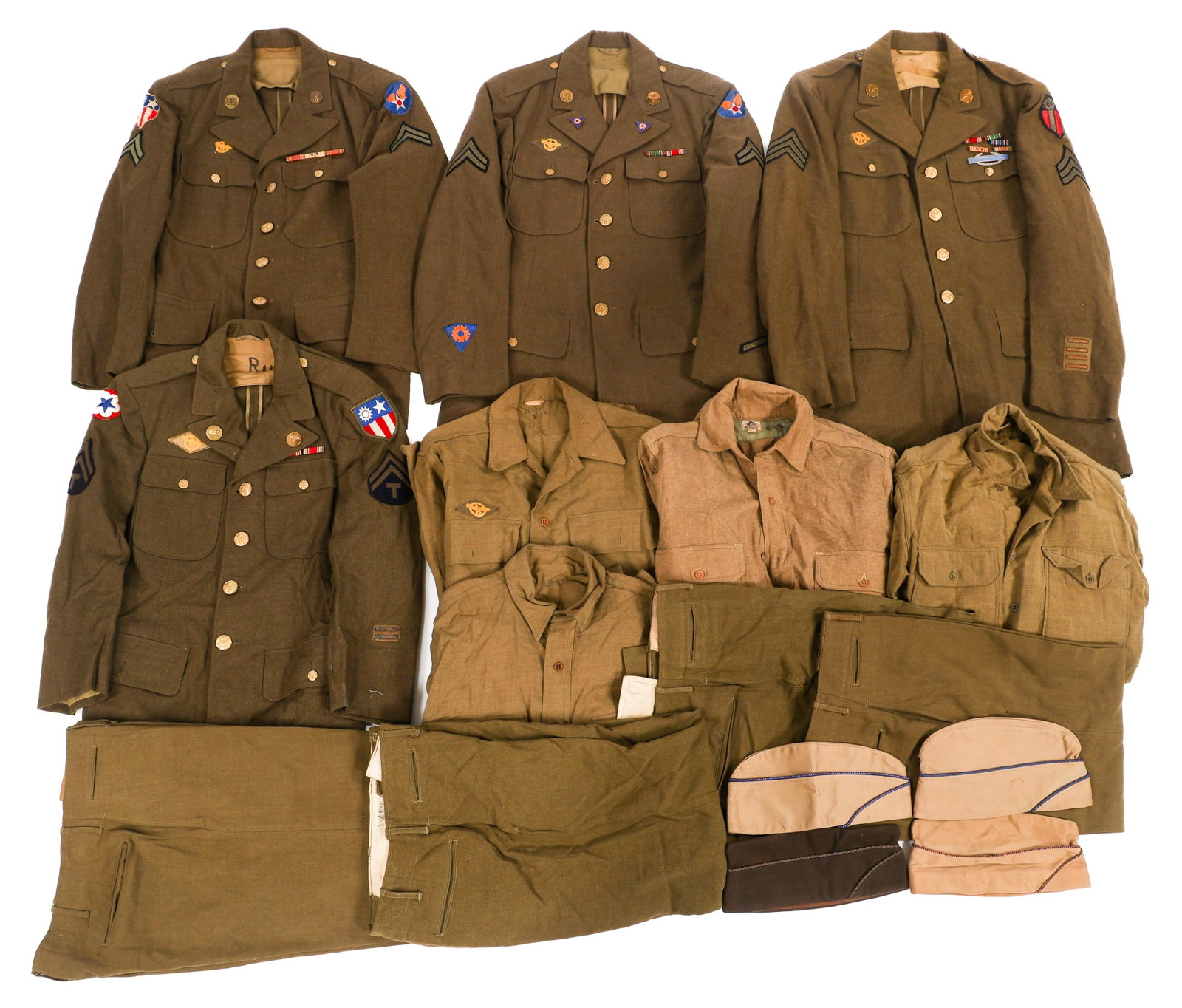 WWII US ARMY & AAF CBI NCO UNIFORM SETS (1 of 20)