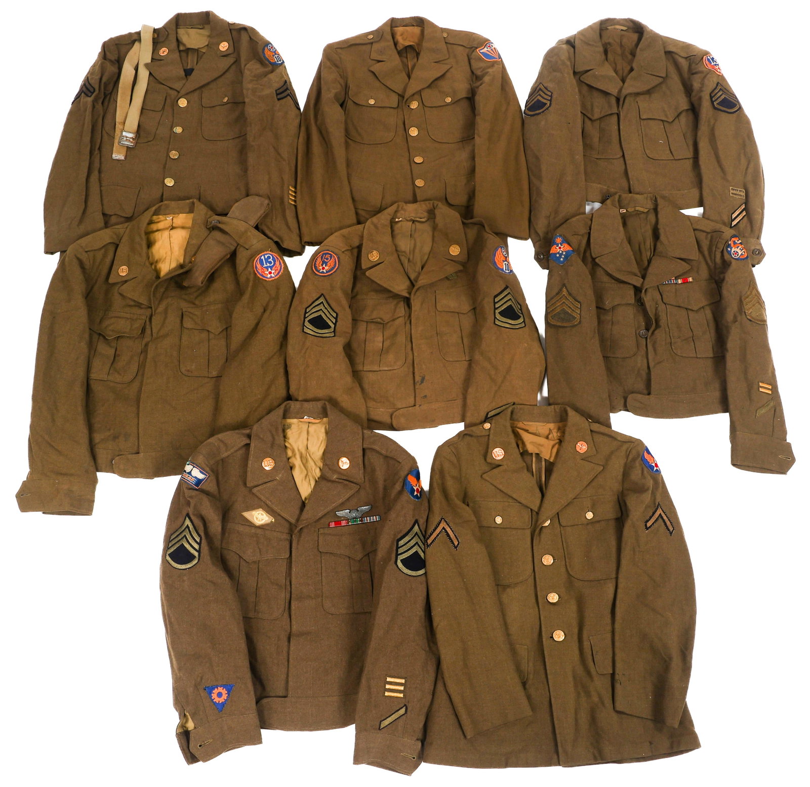 WWII US ARMY AIR FORCE EM / NCO SERVICE TUNICS (1 of 20)