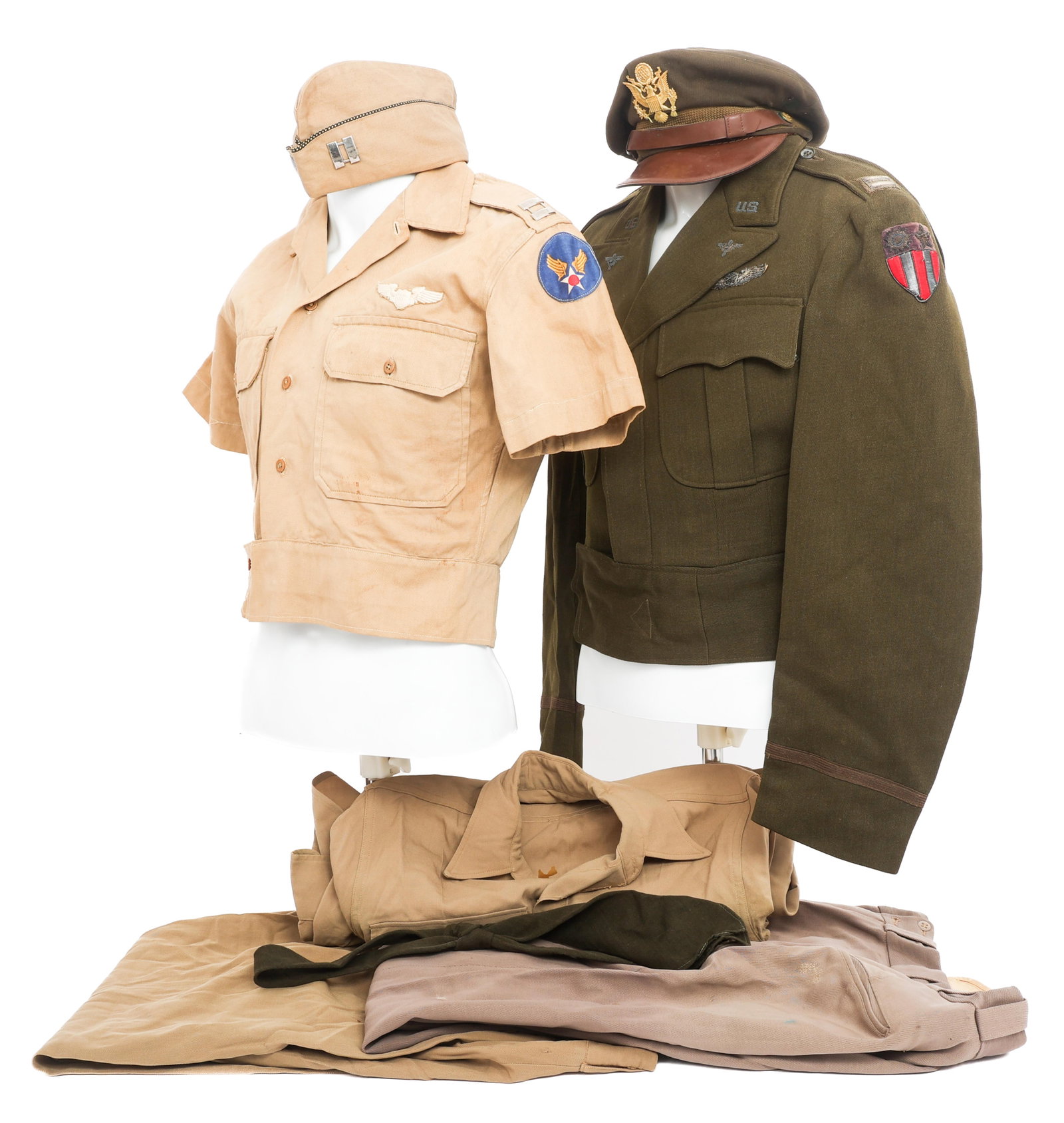 WWII USAAF CBI UNIFORM SETS WITH CRUSHER CAP (1 of 20)