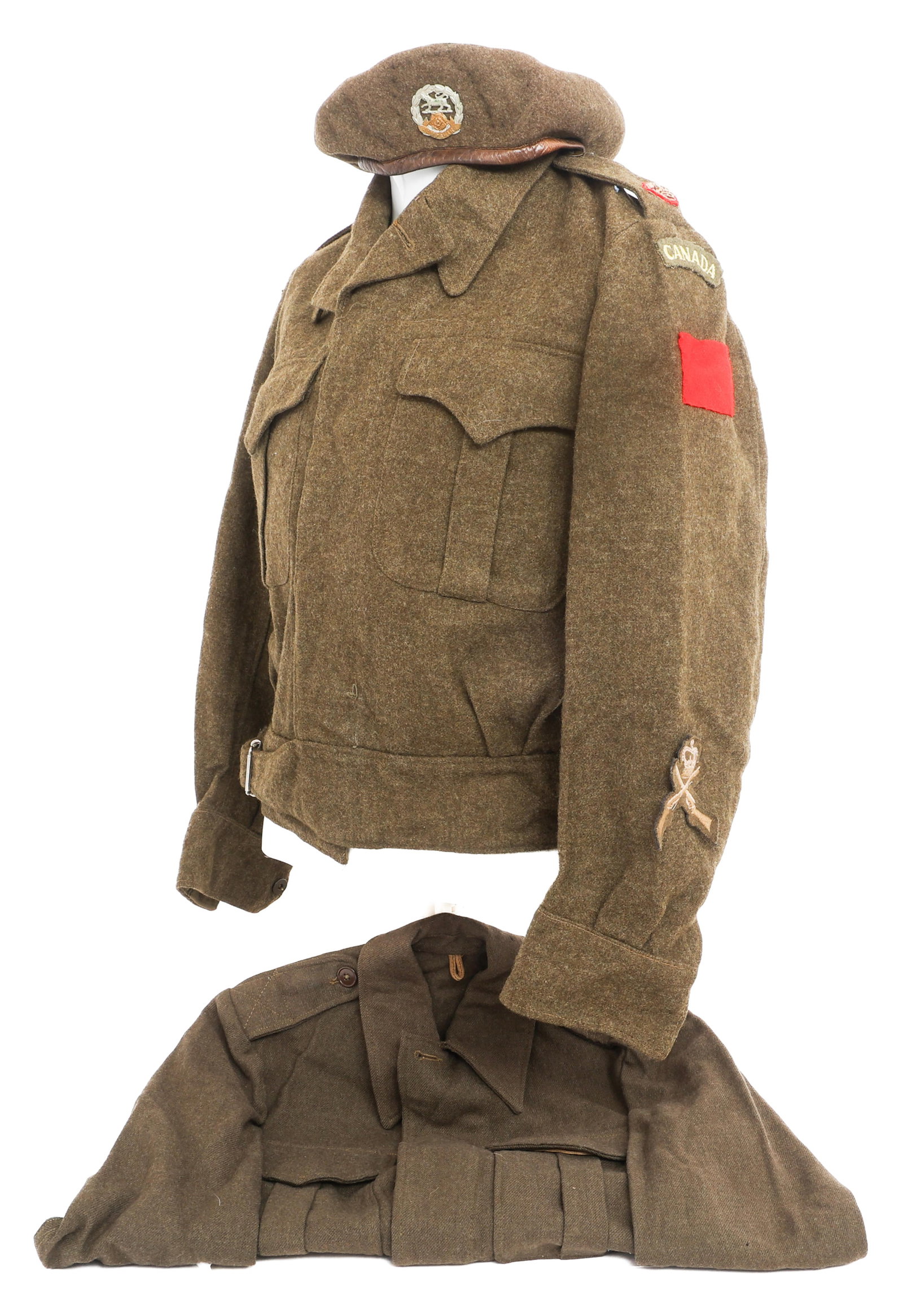 WWII UK & CANADIAN BERET & BATTLE DRESS BLOUSES (1 of 17)