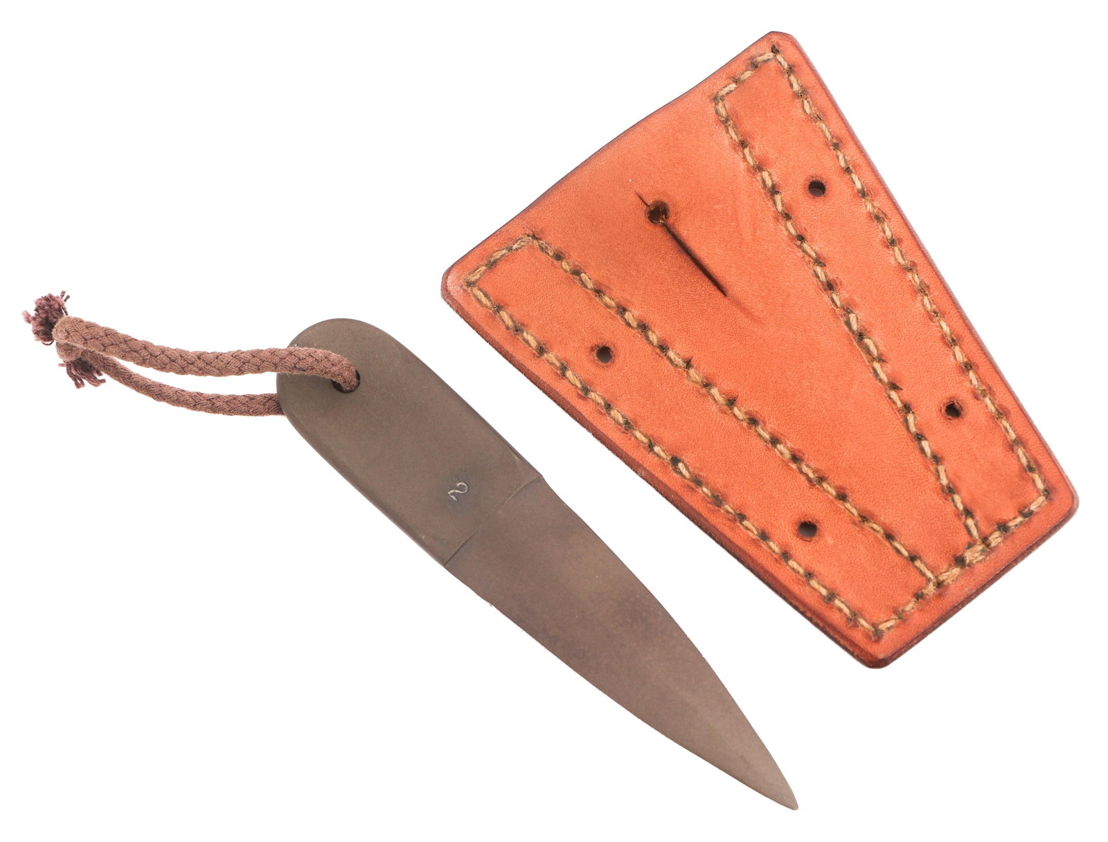 WWII OSS THUMB PUSH DAGGER & LEATHER SHEATH (1 of 11)
