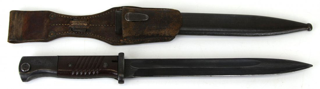 WWII GERMAN K98 BAYONET WITH FROG: WWII GERMAN K98 BAYONET WITH FROG Serial Number 3152 Type: Bayonet . Country: Germany . Blade Length: 10" . Overall Length: 15"
