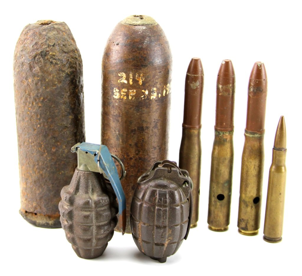 INERT PROJECTILE GRENADE BULLET LOT: INERT PROJECTILE GRENADE BULLET LOT Era / Conflict: WWII Country: US