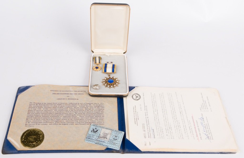 1941 TIFFANY PLATINUM WEST POINT RING & ARCHIVE: 1941 TIFFANY PLATINUM WEST POINT RING & ARCHIVE 1941 Tiffany & Co 10.9g platinum and diamond West Point graduation ring of Charles Sumner Seamans III. He later had the ring re-sized for his wife to si