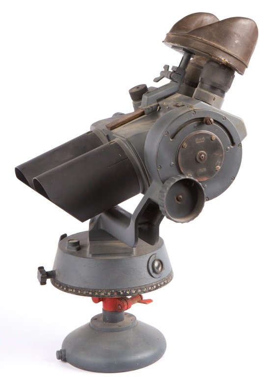 WWII GERMAN 10X80 BUSCH FLAK BINOCULARS W/ STAND: WWII GERMAN 10X80 BUSCH FLAK BINOCULARS W/ STAND Era / Conflict: WWII Country: Germany Provenance: From the collection of Robert D. Mitchell, who served in the U.S. Army from September 1976 thru Febru