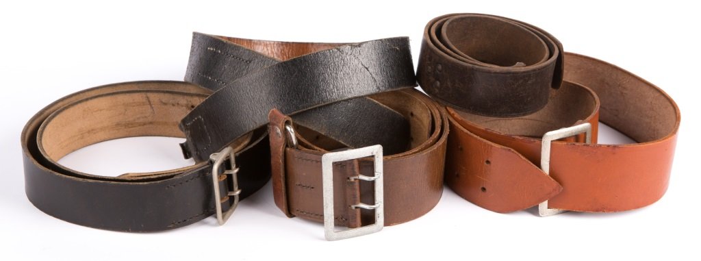 WWII GERMAN BELT LOT: WWII GERMAN BELT LOT Officer's belt and EM belts Era / Conflict: WWII Country: Germany Provenance: From the collection of Robert D. Mitchell, who served in the U.S. Army from September 1976 thru Febru