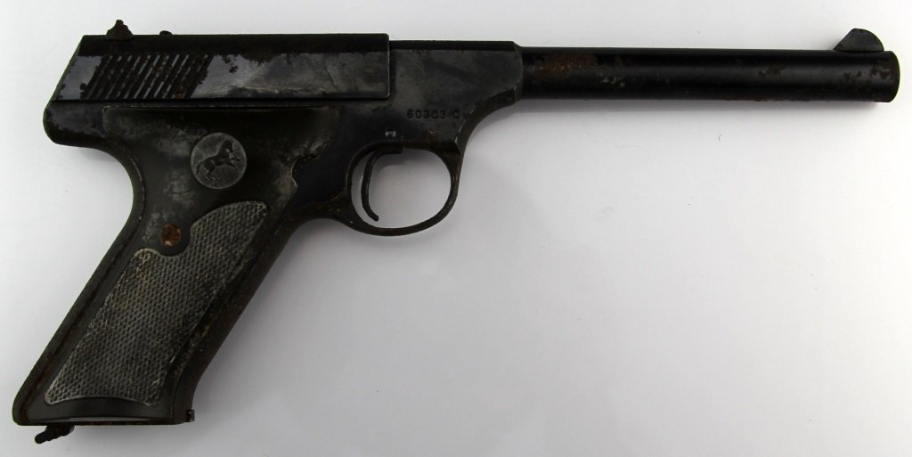 COLT CHALLENGER .22 LR PISTOL 1928: COLT CHALLENGER .22 LR PISTOL 1928 Colt Challenger .22lr pistol. 6 inch barrel, with brown plastic grips. Manufactured in 1928. Caliber / Gauge: .22LR Barrel Length: 6 INCH