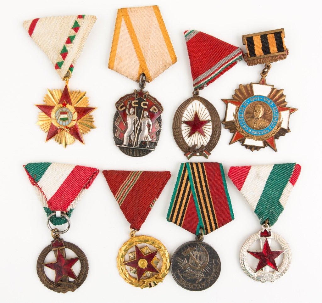 SOVIET BLOC MEDAL LOT OF 7: SOVIET BLOC MEDAL LOT OF 7 Provenance: Lifelong Military Medal Collection. Consigned by the private Chicago, IL family of the collector.