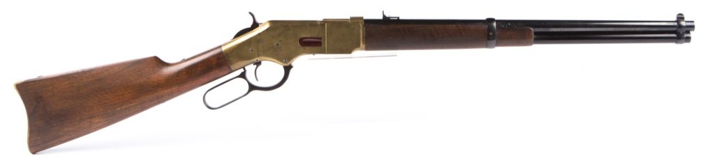 UBERTI MODEL 1866 SADDLE RING CARBINE 38 SPECIAL: UBERTI MODEL 1866 SADDLE RING CARBINE 38 SPECIAL Navy Arms import Caliber / Gauge: 38 Barrel Length: 19" Serial Number: 2370 Provenance: Collection of Jack Barnhill (1918 - 2015). Jack lived an intrig