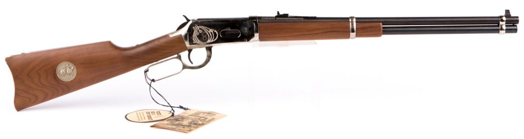 WINCHESTER MODEL 94 COWBOY COMMEMORATIVE: WINCHESTER MODEL 94 COWBOY COMMEMORATIVE Winchester Mode 94 Cowboy Commemorative rifle In original box and sleeve. Caliber / Gauge: .30-30 Serial Number: CB4294 Provenance: Collection of Jack Barnhill