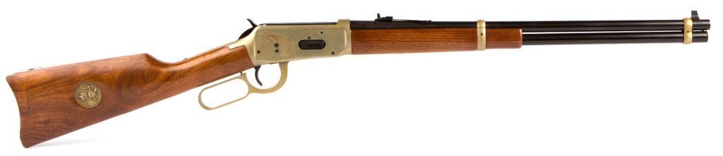 WINCHESTER MODEL 94 COWBOY COMMEMORATIVE CARBINE: WINCHESTER MODEL 94 COWBOY COMMEMORATIVE CARBINE Winchester 94 Brave land Bold Men Cowboy Commemorative rifle in 30-30 Caliber / Gauge: 30-30 Barrel Length: 19" Serial Number: CB9069