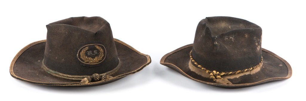 19th CENTURY CAVALRY HAT LOT OF 2: 19th CENTURY CAVALRY HAT LOT OF 2
