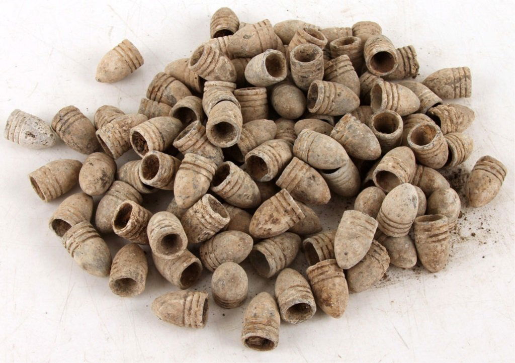 CIVIL WAR US BULLETS 9 LBS HANCOCK'S CAMP 1862-63: CIVIL WAR US BULLETS 9 LBS HANCOCK'S CAMP 1862-63 Provenance: Collection of lifelong relic hunter, Wilbur C. Bedall. Born in 1929 and raised until about the age of 15 on Sunnyslope Orchard in Burkevil