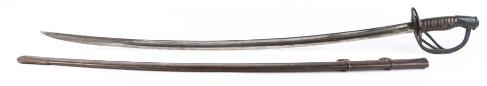 CIVIL WAR US MODEL 1860 LIGHT CAVALRY SABER 1864: CIVIL WAR US MODEL 1860 LIGHT CAVALRY SABER 1864 JM inspector mark. 31 stamped in guard. Blade Length: 34.5" Overall Length: 41"