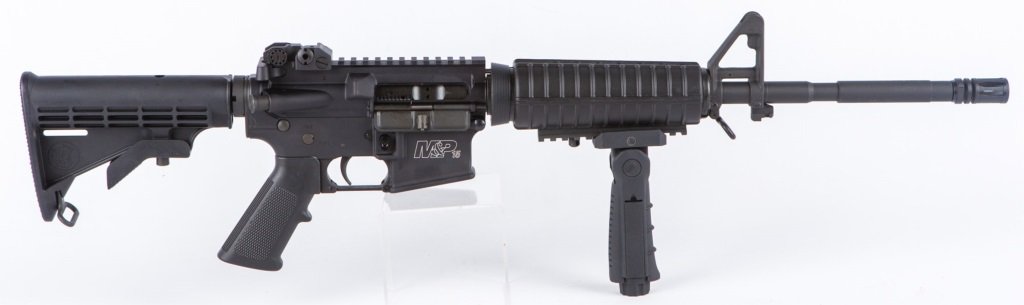 SMITH & WESSON M&P-15 SPORT I AR-15 RIFLE: SMITH & WESSON M&P-15 SPORT I AR-15 RIFLE Smith & Wesson M&P-15 Sport 1 rifle with M&P flip up sights and foldijng vertical for end grip. Caliber / Gauge: 5.56 Serial Number: 65867