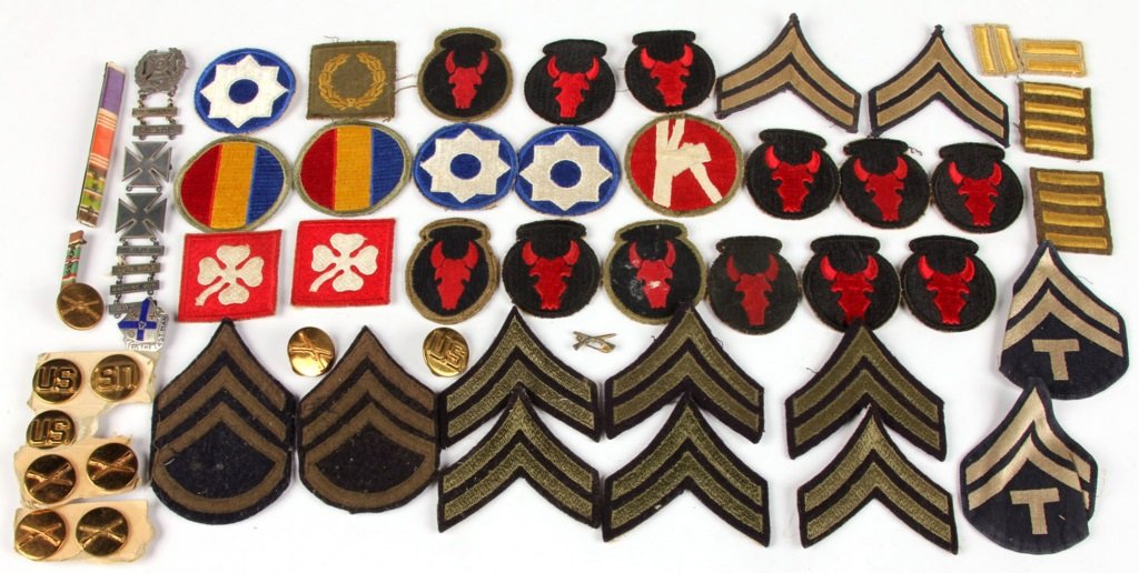 WWII US PATCHES OF FOUR BROTHERS: WWII US PATCHES OF FOUR BROTHERS WWII patches of James, Ralph, Norman, and Harry Kimmerle of Independence, Iowa.