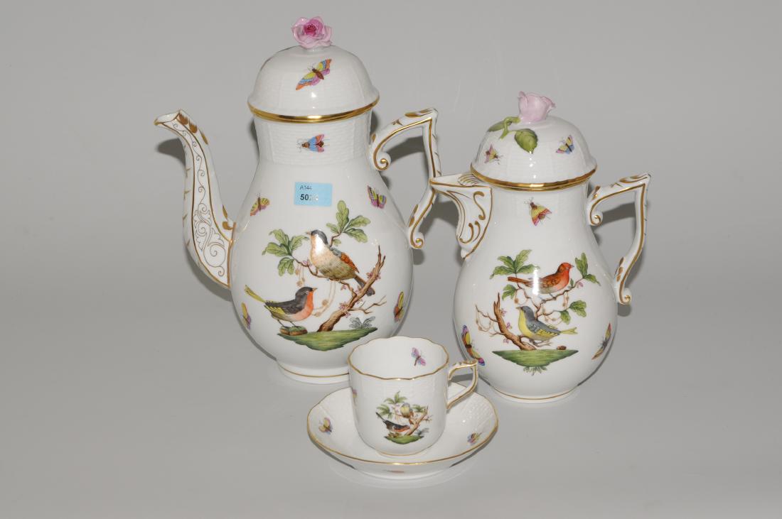 Mokkaservice, Herend Nach 1945. Porzellan, Osier, Dekor (1 of 1)