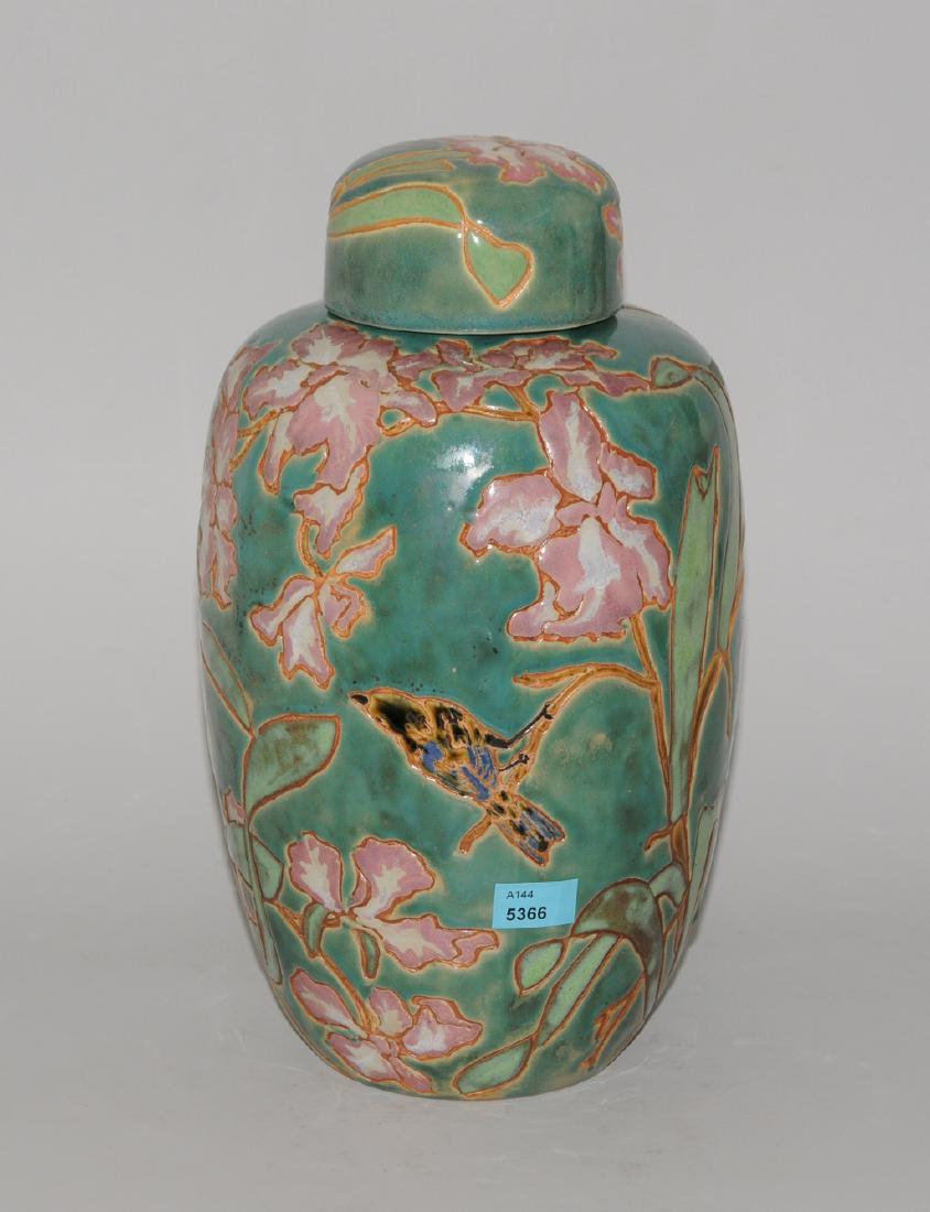 Deckelvase 20.Jh. Keramik, polychrom glasierter und (1 of 1)