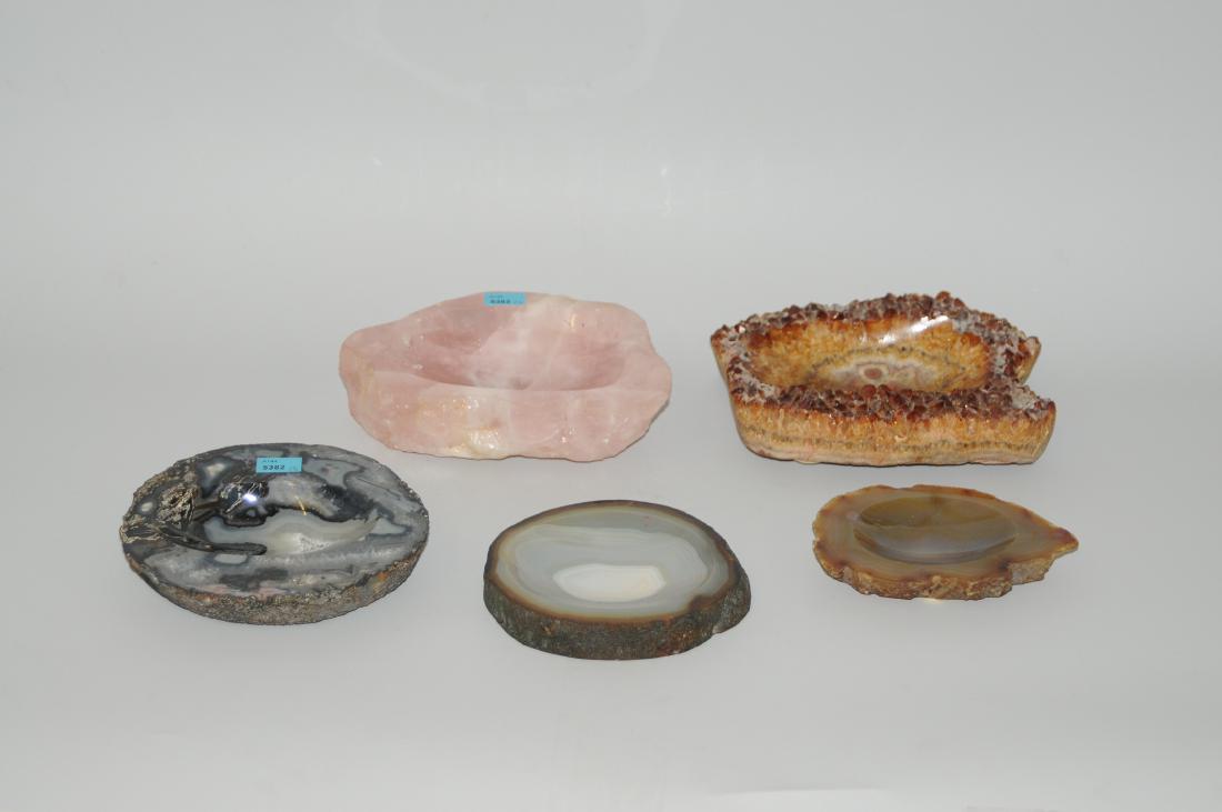 Lot: 5 Ascherschalen Halbedelsteine, geschliffen und (1 of 1)