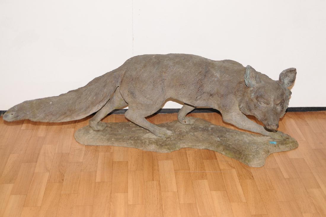 Gartenfigur 20.Jh. Bronze, patiniert. Fuchs. L 110 cm. (1 of 1)