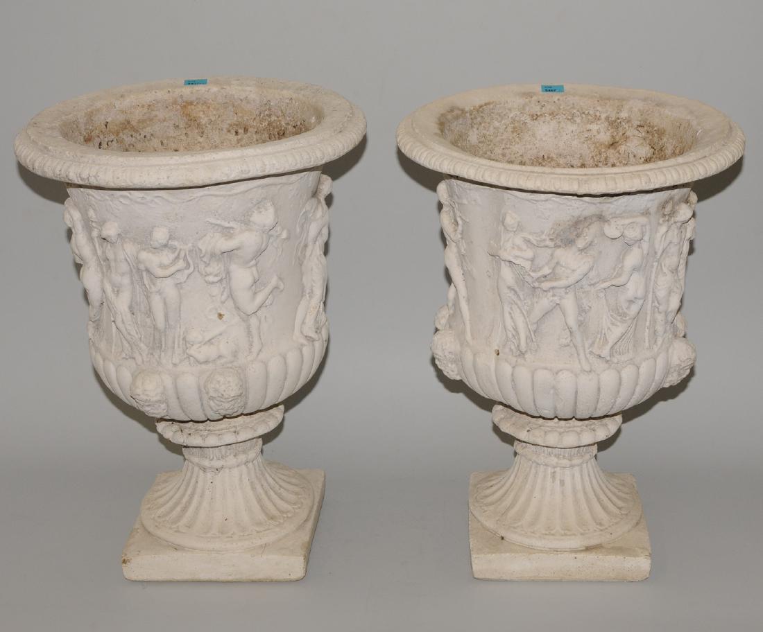 1 Paar Gartenvasen Um/Nach 1900. Steinguss. (1 of 1)