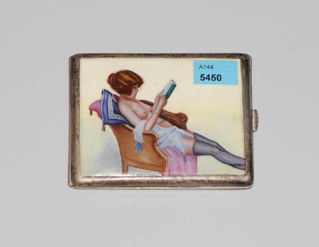 Zigarettenetui Um/Nach 1900. Versilbert. Rechteckform. (1 of 1)