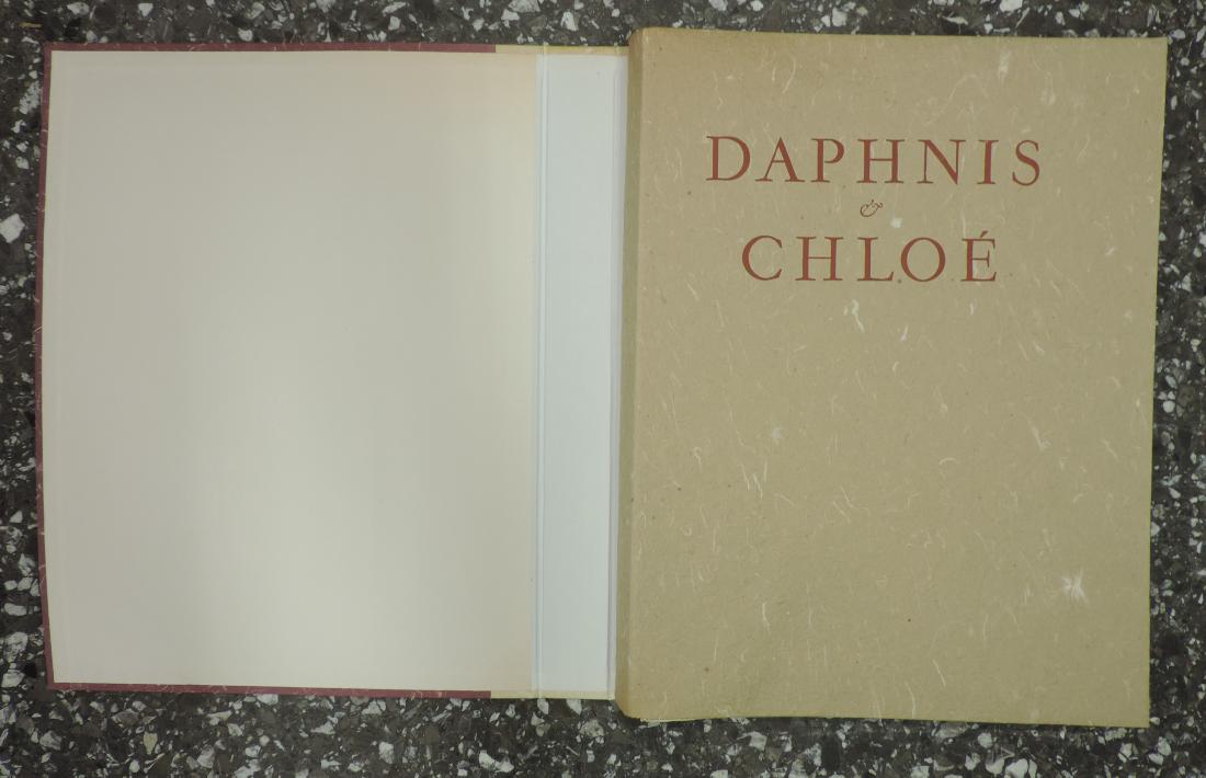 Erni, Hans (Luzern 1909–2015 Luzern) "Les Pastorales ou: Erni, Hans (Luzern 1909–2015 Luzern) "Les Pastorales ou Daphnis & Chloé". De Longus. André Gonin Éditeur. Lausanne. 1950. Mit Illustrationen. Ex. 21 (v. 180). Signiert. Folio. In Halbpergamentmap