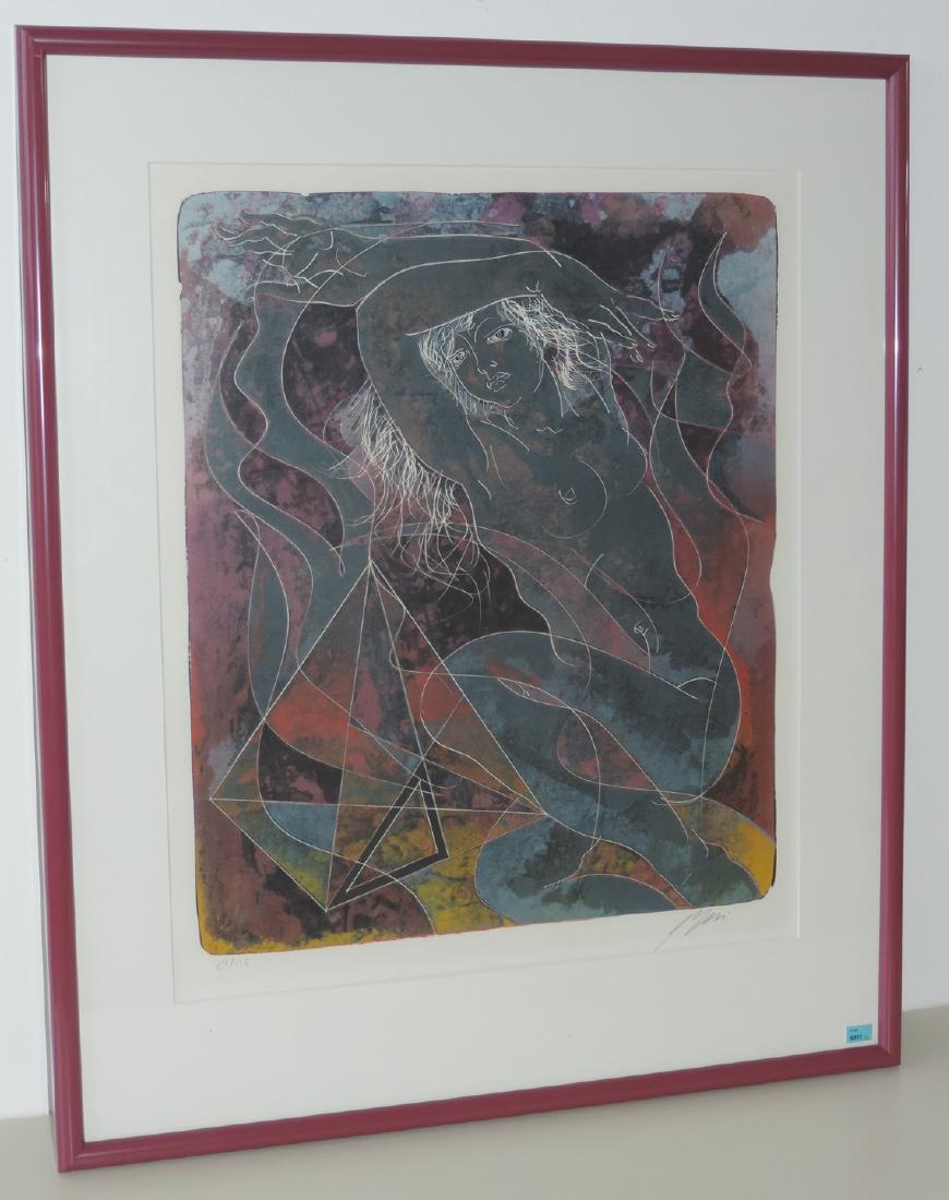 Erni, Hans (Luzern 1909–2015 Luzern) "Feuer", "Wasser",: Erni, Hans (Luzern 1909–2015 Luzern) "Feuer", "Wasser", "Erde" und "Luft". 1974. Lot von 4 Farblithographien. 54/115. Alle unten rechts signiert. Lichtmass 64,5x53 cm. Alle Gerahmt.