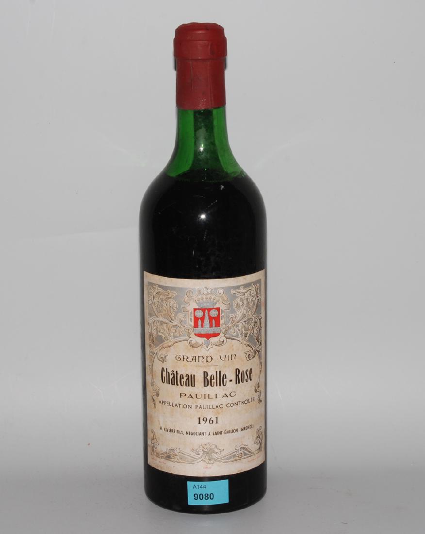 Sammelnr. Bordeaux Chat. Belle Rose, 61 Pauillac, 3 Fl.: Sammelnr. Bordeaux Chat. Belle Rose, 61 Pauillac, 3 Fl. Chat. Rolland, 67 Bordeaux, 3 Fl. Chat. Ruat Petit Poujeaux, 78 Moulis, 2 Fl. Chat. de Pez, 61 St.Estephe, 1 Fl. Zusammen 9 Flaschen.