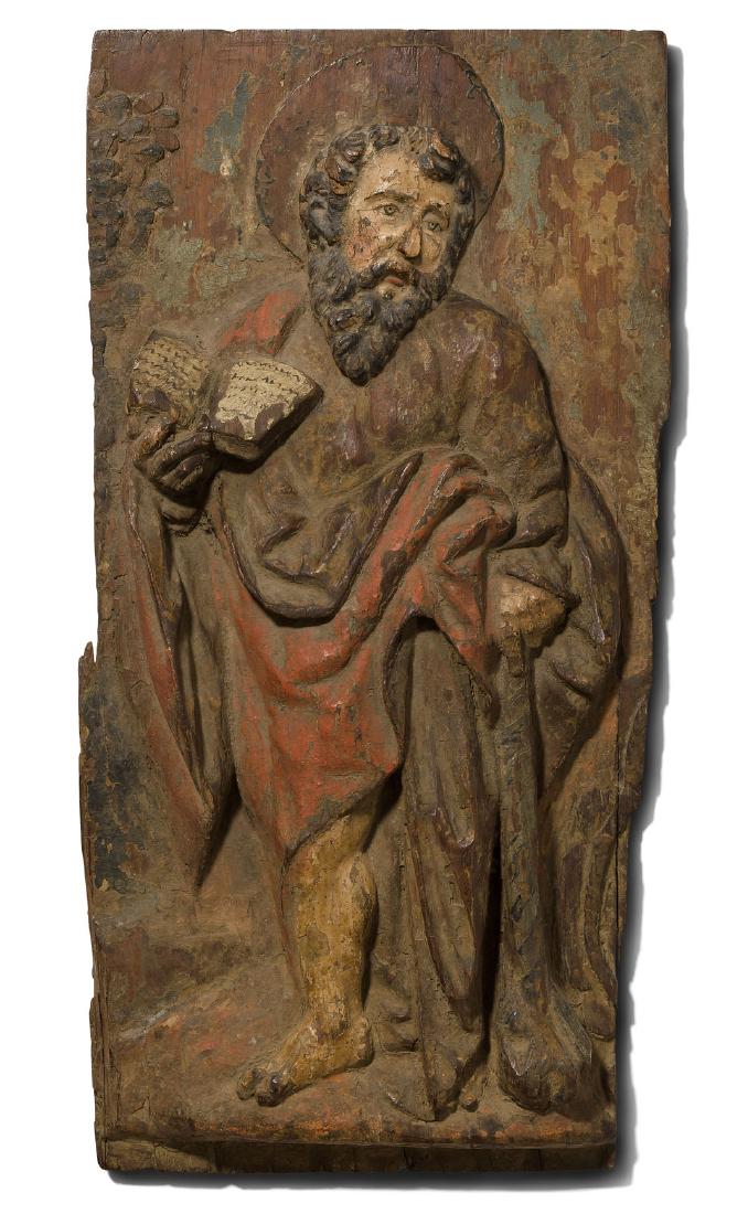 Apostel-Relief Spanien, um 1700. Holz geschnitzt und (1 of 1)