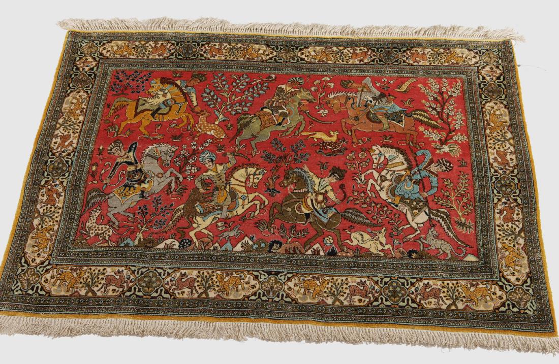 Ghom-Seide Z-Iran, um 1970. Horizontal geknüpfter (1 of 6)