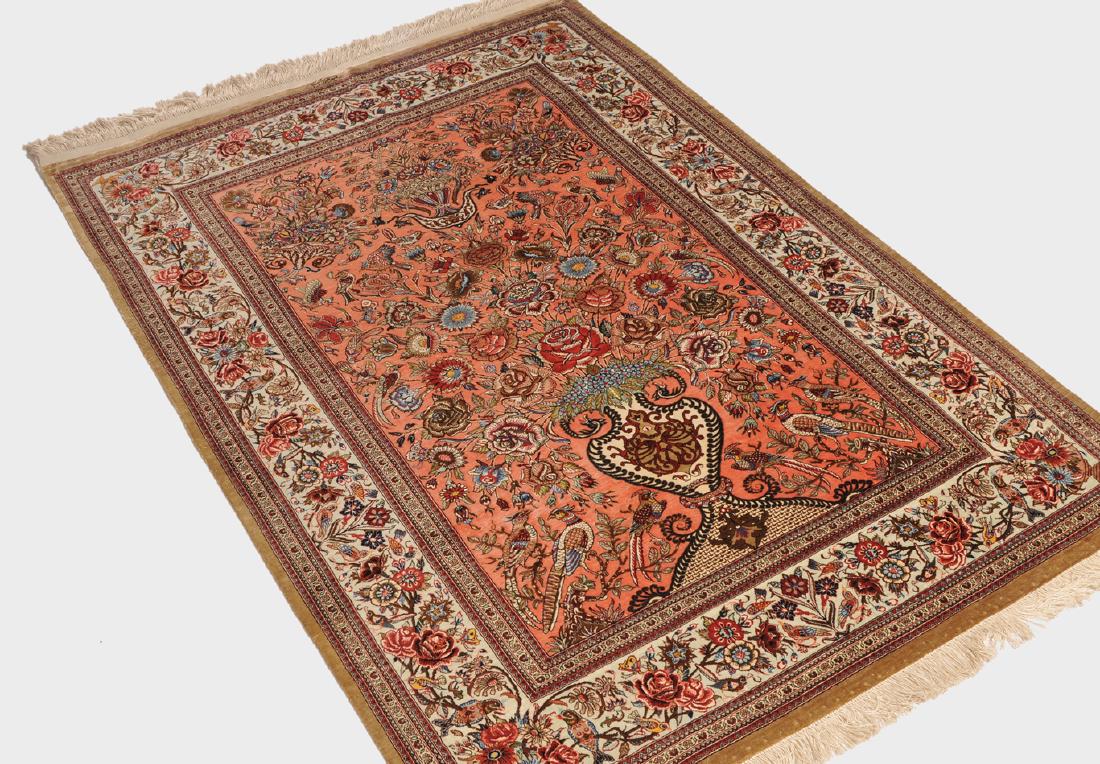 Ghom-Seide Z-Iran, um 1980. Auf rosarotem Grund (1 of 8)