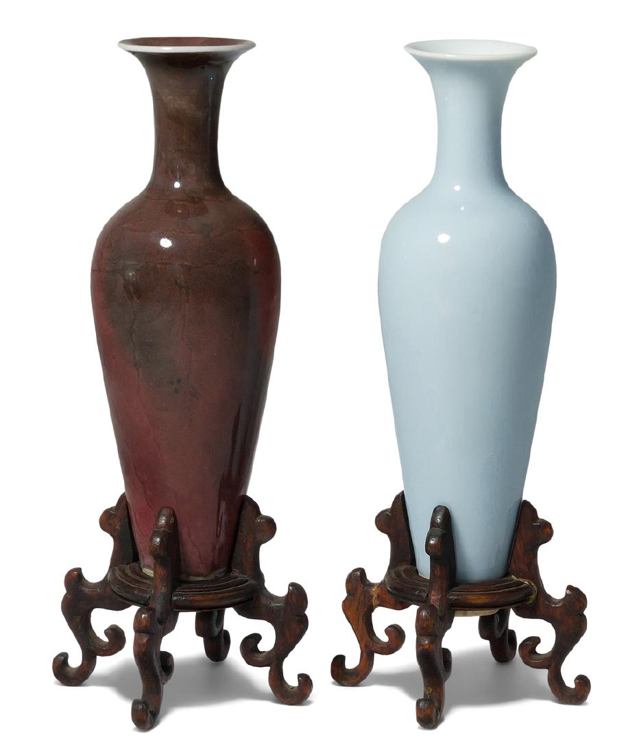 Lot: 2 kleine Vasen China, 19.Jh. Porzellan. (1 of 10)