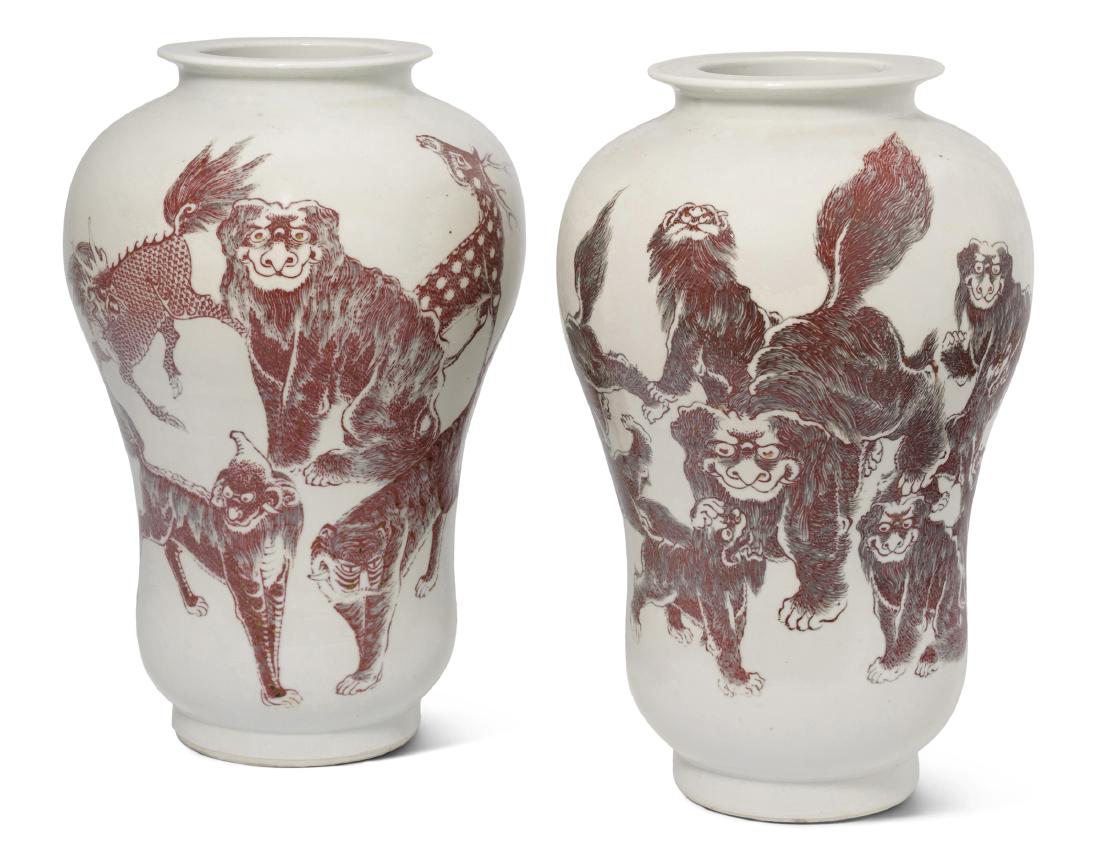 1 Paar Vasen China, späte Qing-Dynastie. Porzellan. (1 of 11)