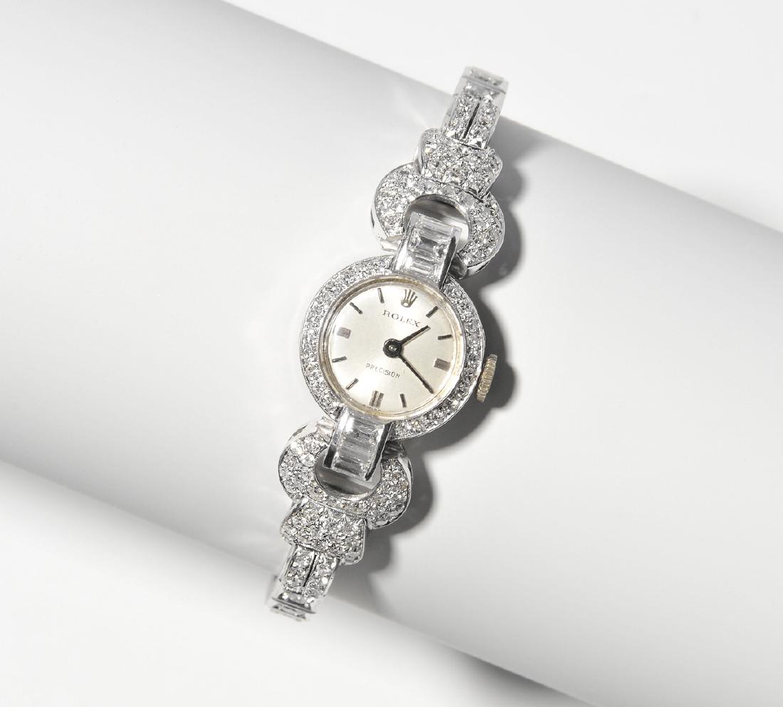 Rolex-Diamant-Damenarmbanduhr Spätes Art Déco. Gehäuse (1 of 11)