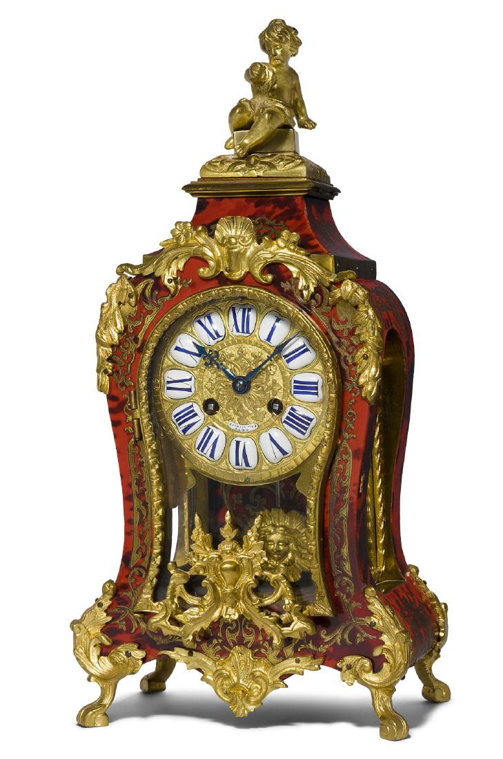 Kleine Boulle Pendule Frankreich, 19.Jh. Schildpatt mit (1 of 1)