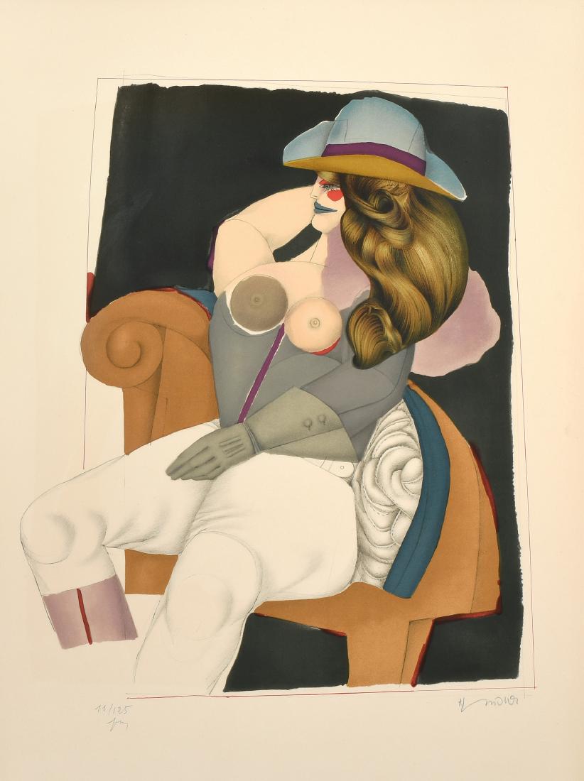 Lindner, Richard (Hamburg 1901–1978 New York) Arizona.: Lindner, Richard (Hamburg 1901–1978 New York) Arizona. 1975. Farblithographie. 11/125. Unten rechts in Bleistift signiert. Blattgrösse 72x52 cm. Gerahmt. -Blatt gebräunt. Hellerer Lichtrand. Ränd