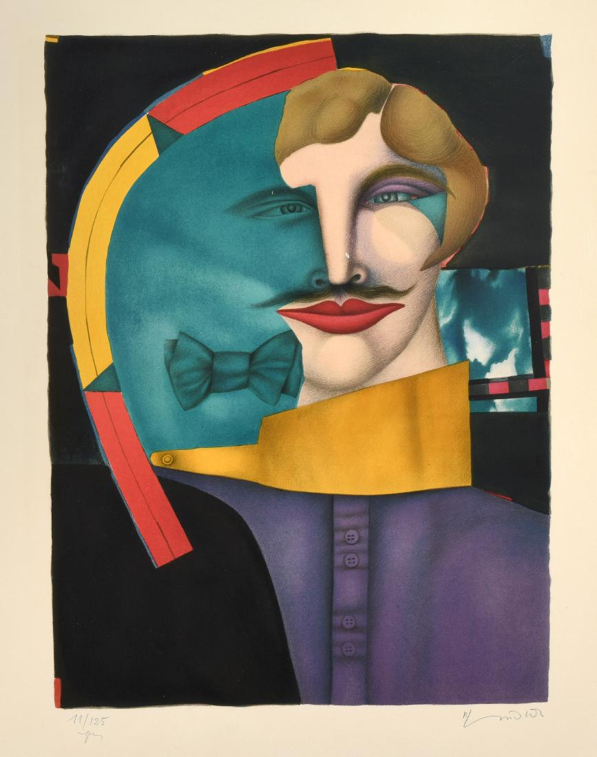 Lindner, Richard (Hamburg 1901–1978 New York) Clouds: Lindner, Richard (Hamburg 1901–1978 New York) Clouds VI. 1975. Farblithographie. 11/125. Unten rechts in Bleistift signiert. Blattgrösse 72x52 cm. Gerahmt. -Blatt gebräunt. Dunklerer Lichtrand. Ec