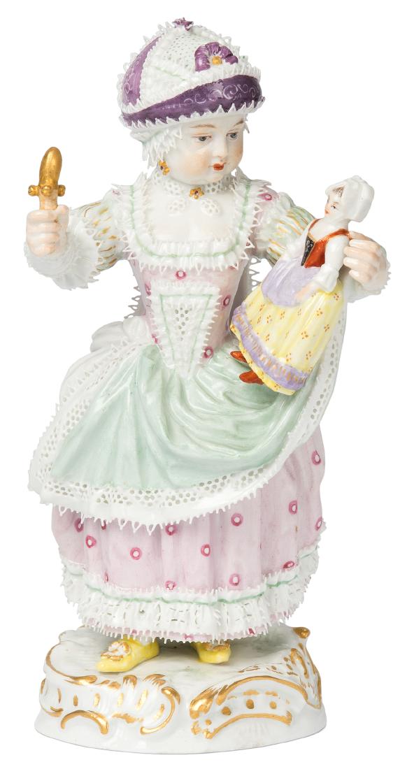 Mädchen mit Puppe, Meissen Um 1900. Modell von Michel (1 of 1)
