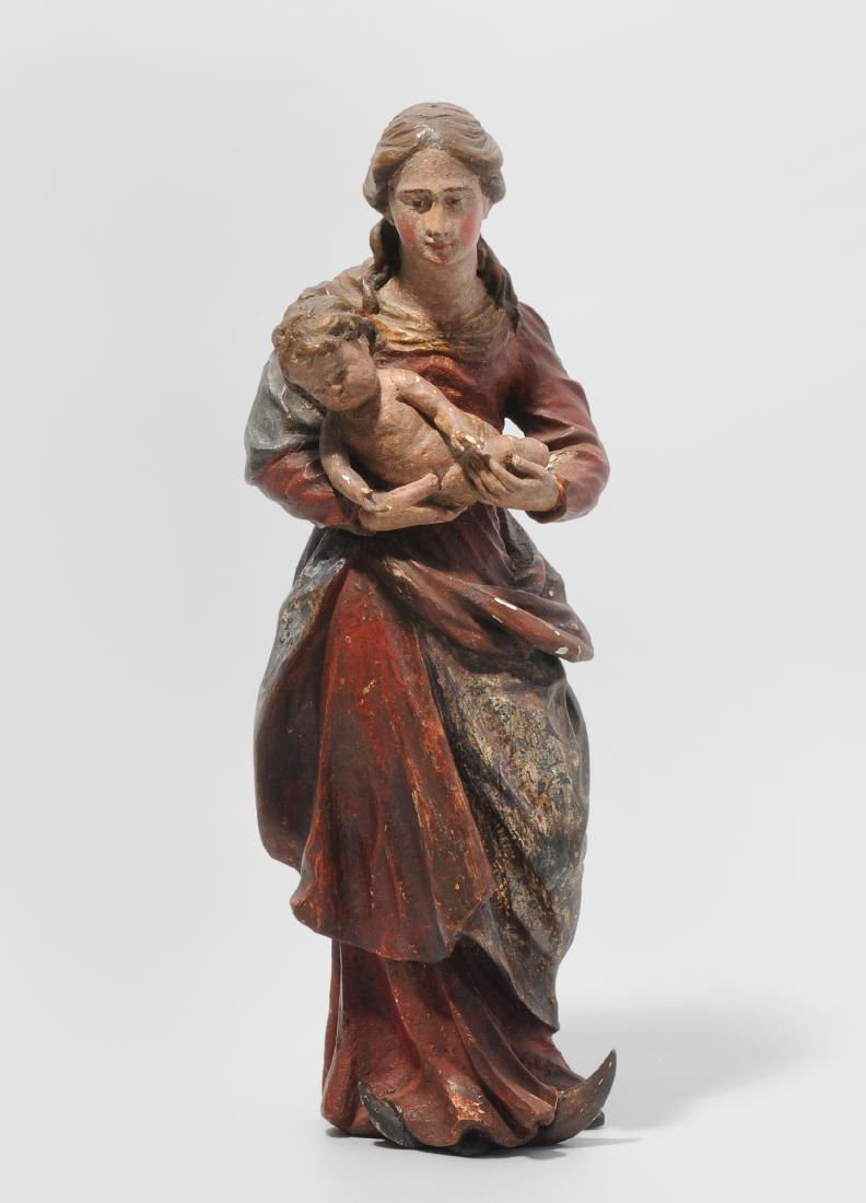 Mondsichel-Madonna Deutsch, Barock. Holz geschnitzt, (1 of 1)