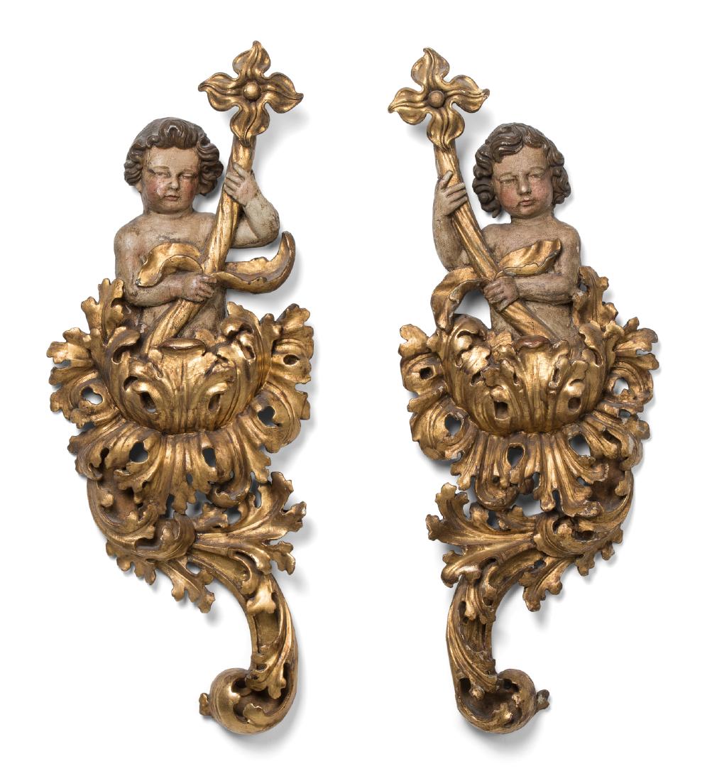 1 Paar grosse Wandappliken Barock, mit Ergänzungen. (1 of 1)