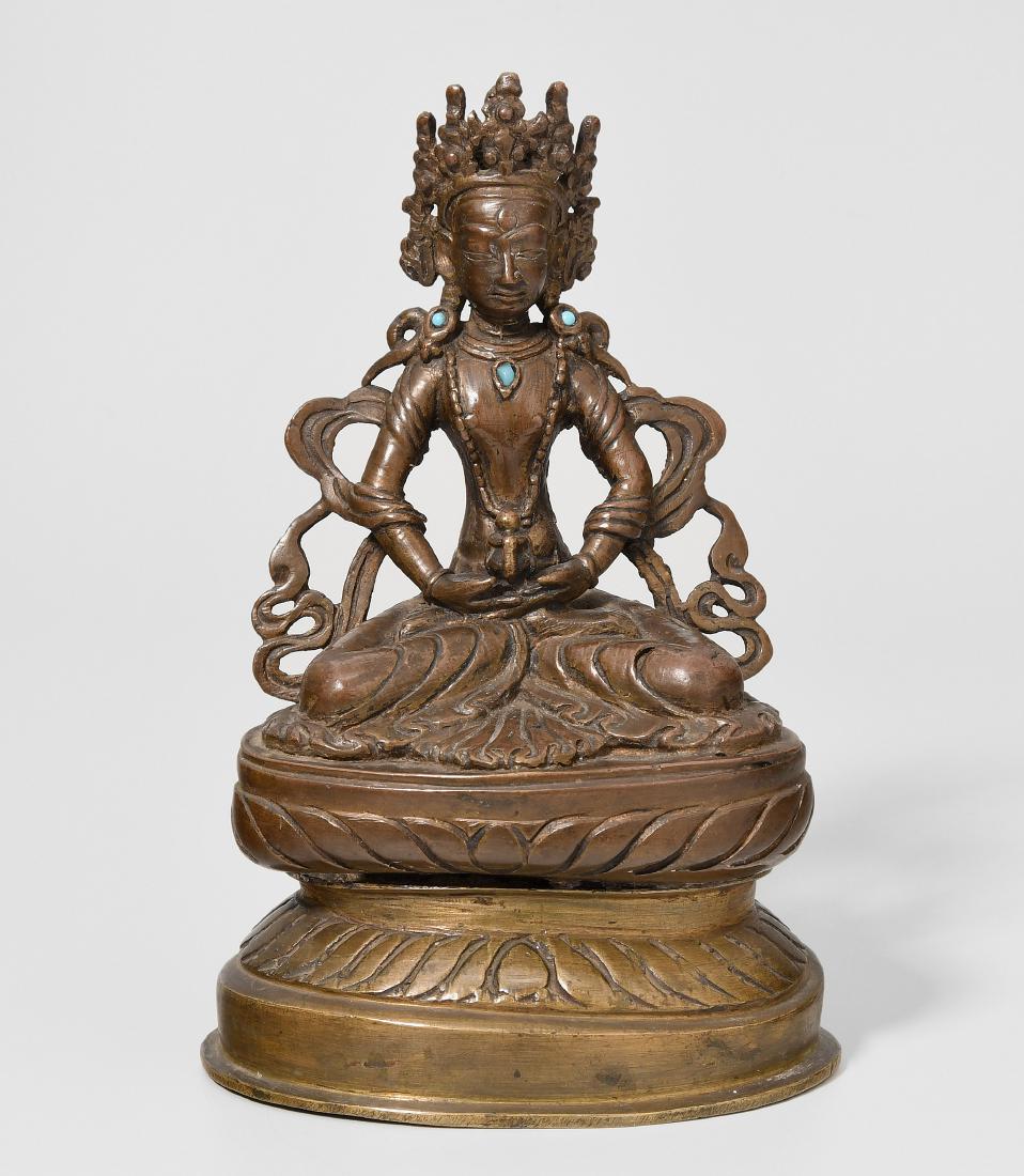 Buddha Amitayus Nepal, 19.Jh. Kupferlegierung. Auf (1 of 1)