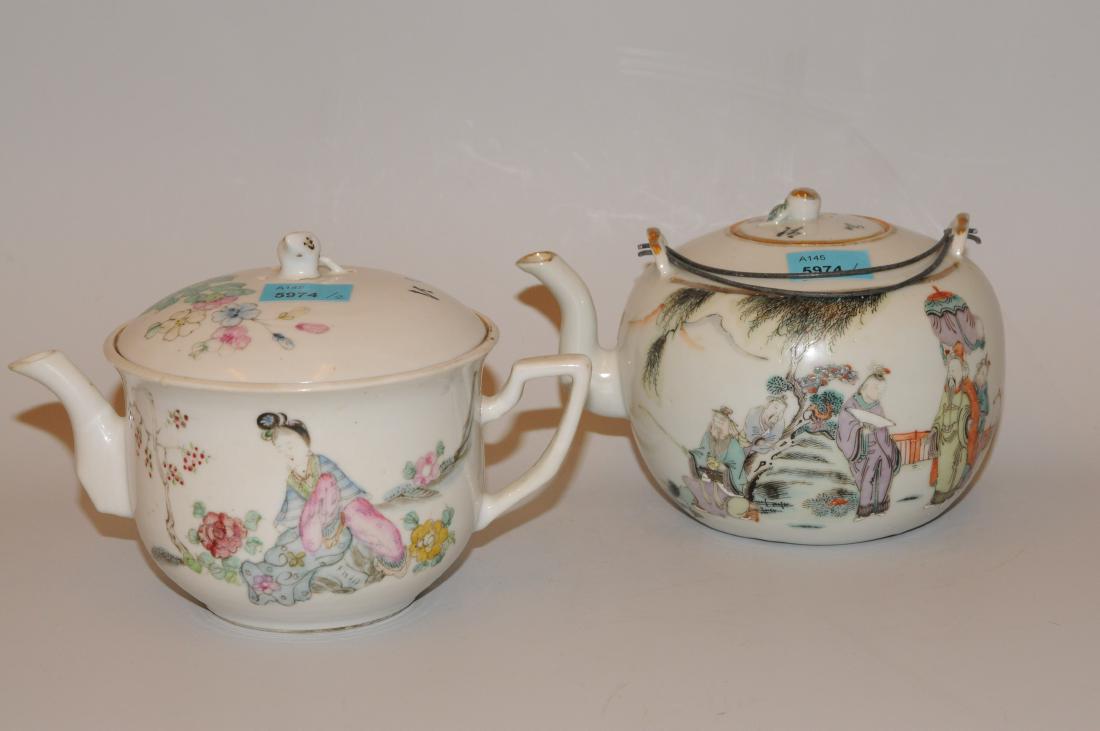 Lot: 2 Teekannen China, 1.Hälfte 20.Jh. Porzellan. (1 of 1)
