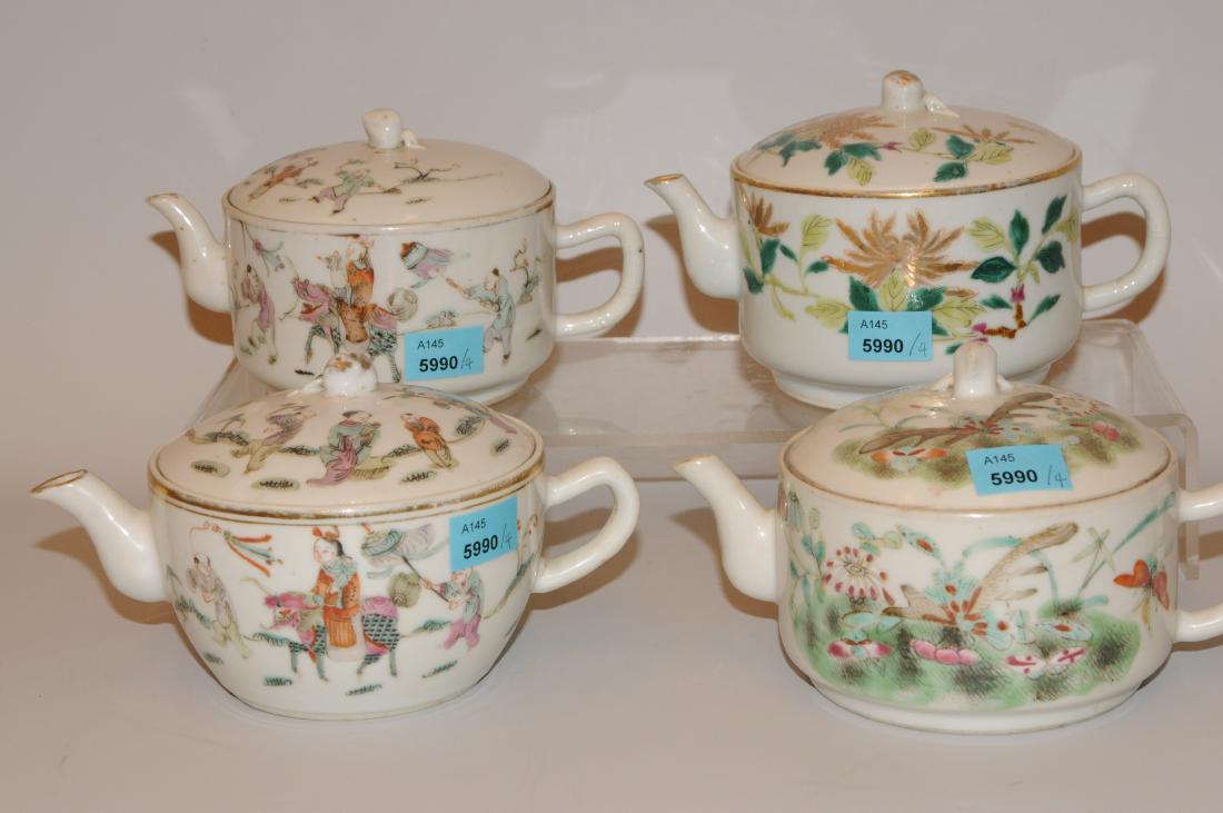 Lot: 4 Teekannen China, 20.Jh. Porzellan. Polychromer (1 of 1)
