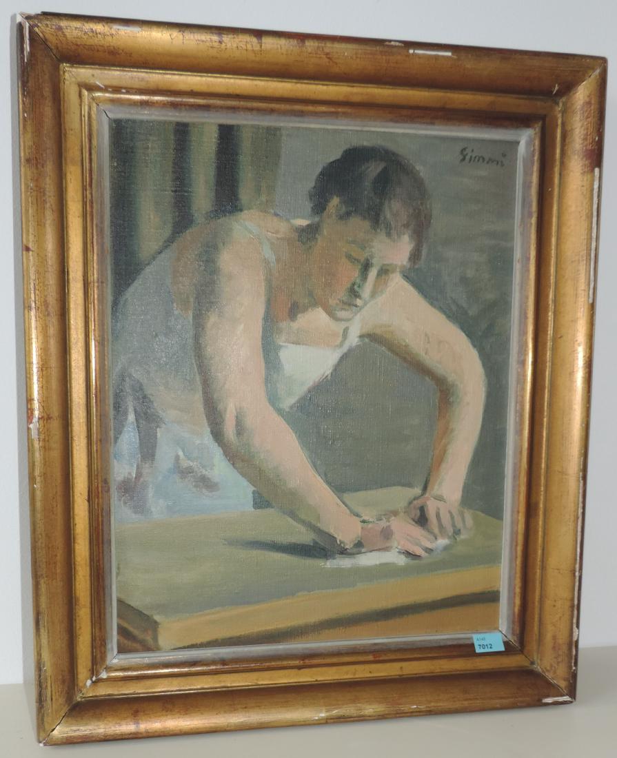 Gimmi, Wilhelm (Zürich 1886–1965 Chexbres) La servante,: Gimmi, Wilhelm (Zürich 1886–1965 Chexbres) La servante, um 1940/45. Öl auf Leinwand. Oben links signiert.