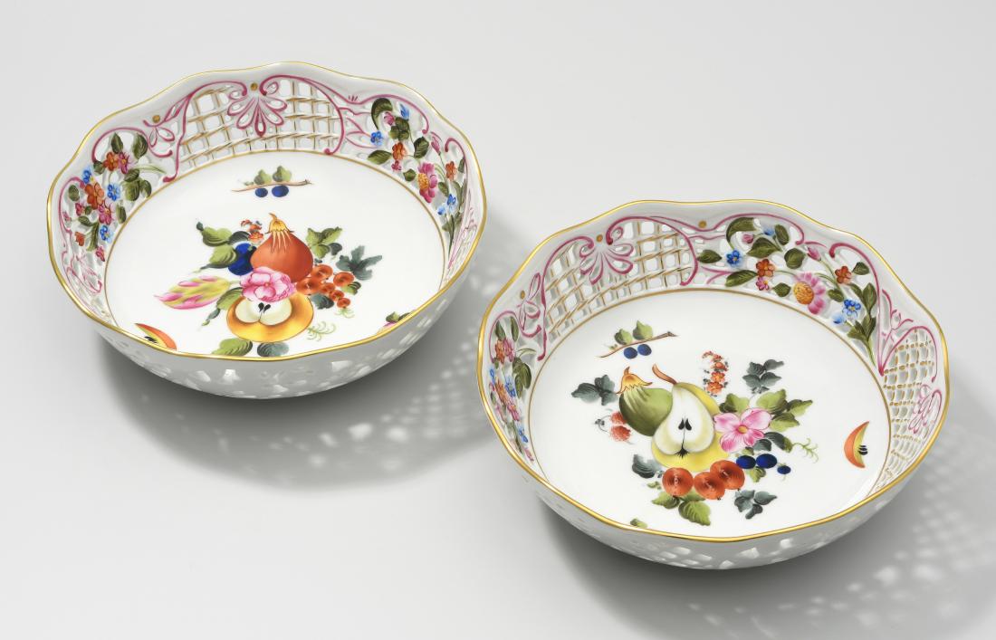 2 Schalen, Herend Nach 1945. "BFR–Bouquet de fruits". (1 of 1)