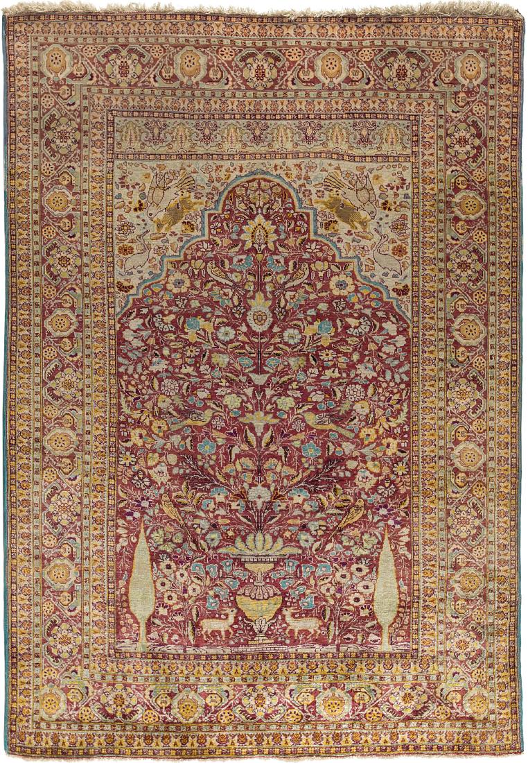 Täbris-Seide NW-Persien, um 1880. Flormaterial reine (1 of 12)