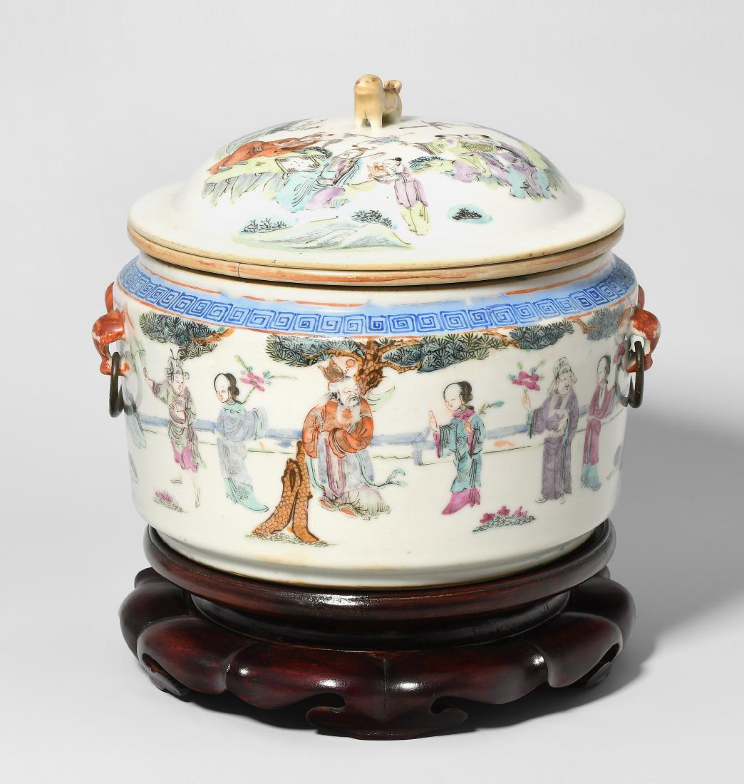 Warmhalte-Topf China, um 1900. Porzellan. Rundform mit (1 of 1)